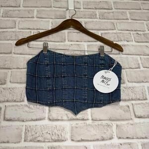 Princess Polly NWT Raelyn Denim Bustier Cropped‎ Corset-style Women's Size 4